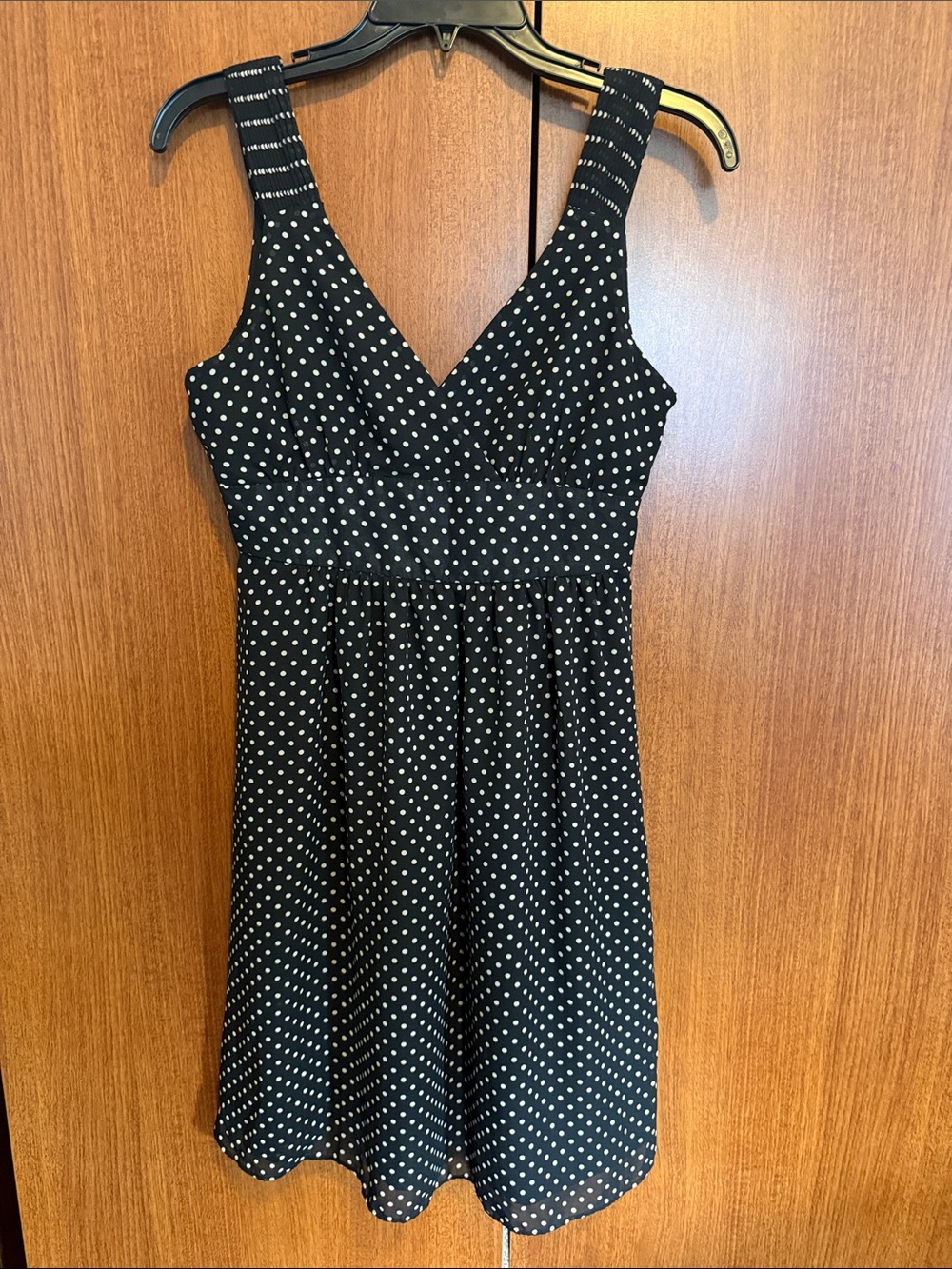 GAP Black Dress with White Polka Dots - Sleeveless V-Neck Mini